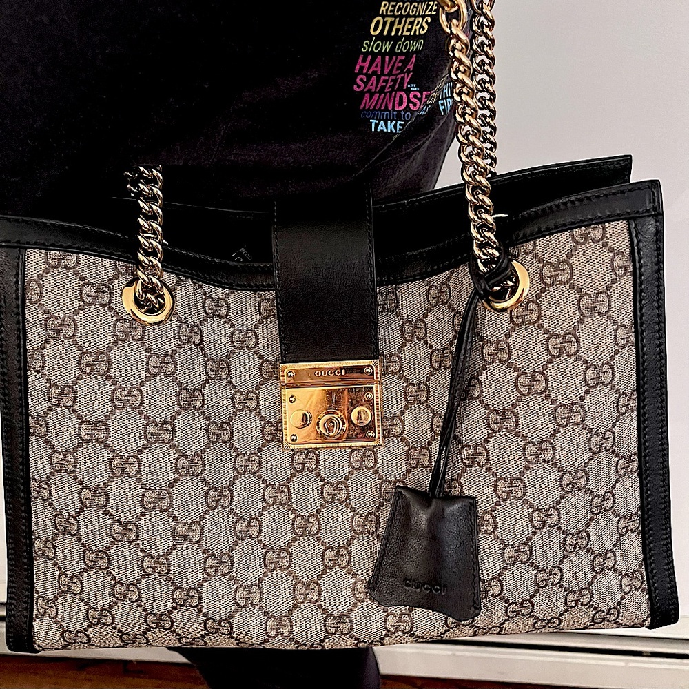Gucci Black and Brown Tote Bag